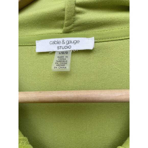 CABLE & GAUGE Lounge Set Sweatshirt & Jogger Pants Womens L Lime Green Stretch - Picture 6 of 7